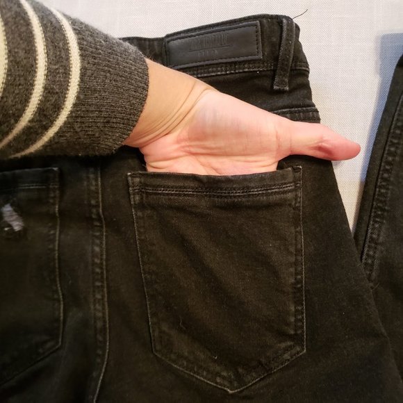 ZARA Skinny Jeans, Black Distressed Ankle Zip, 2 - Picture 8 of 14